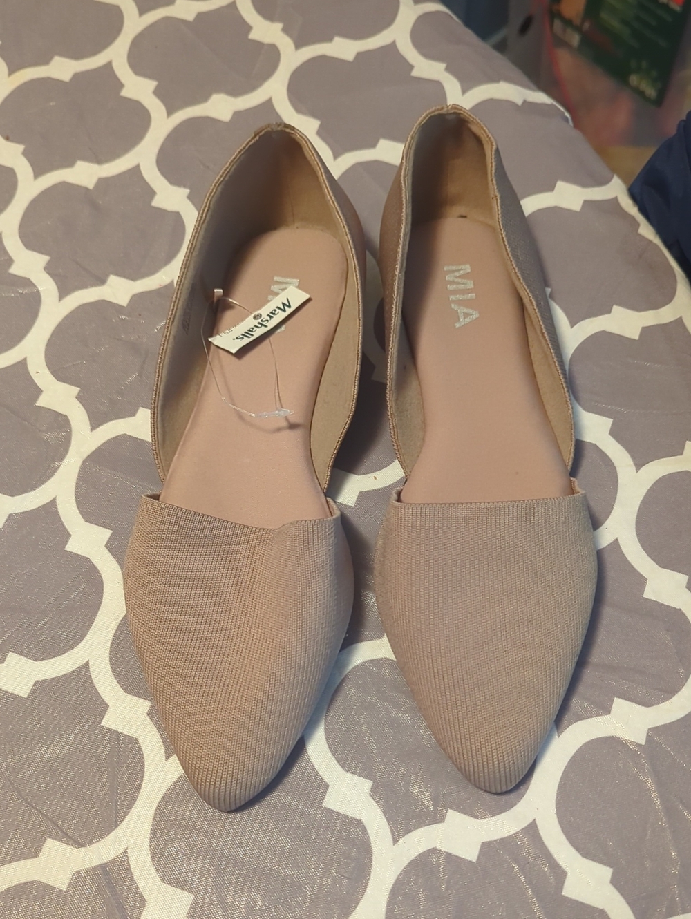 MIA Pointed D'Orsay Flats in Blush Nude